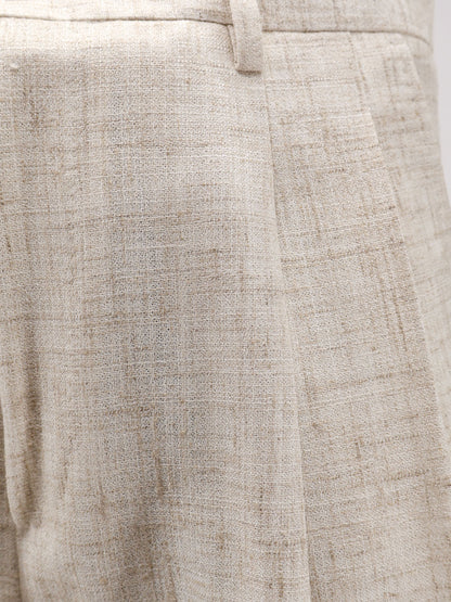 Viscose and linen blend trousers with tweed effect thumbnail