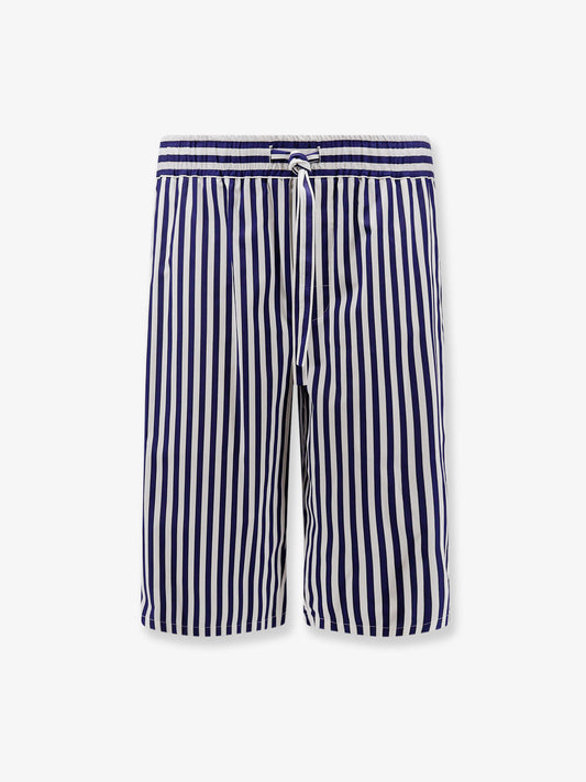 Cotton bermuda shorts with striped motif