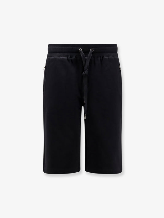 Cotton Bermuda shorts with metal logo patch
