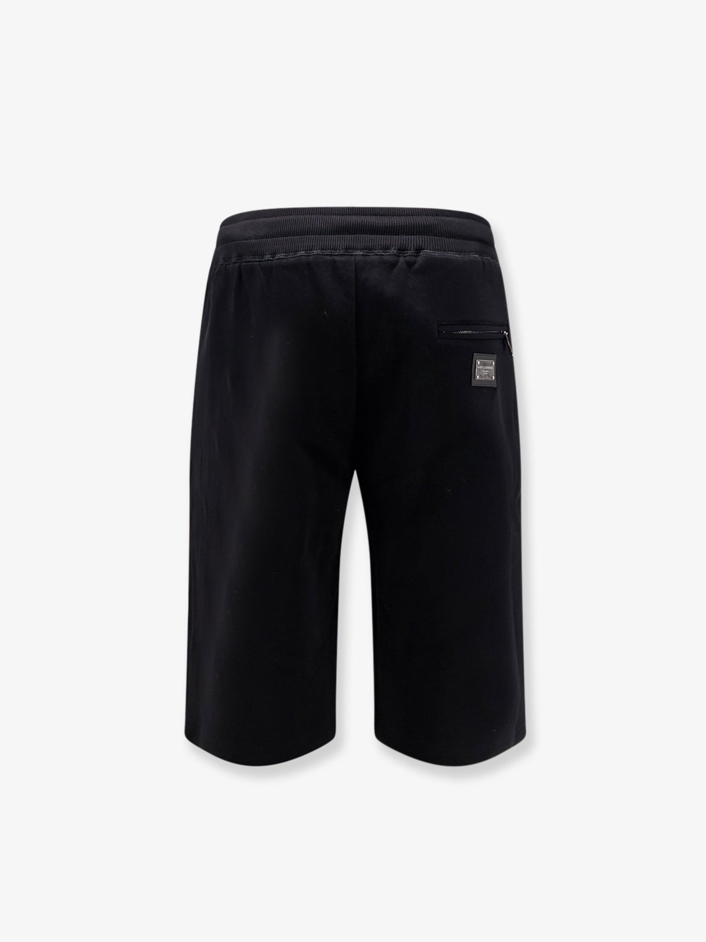 Cotton Bermuda shorts with metal logo patch
