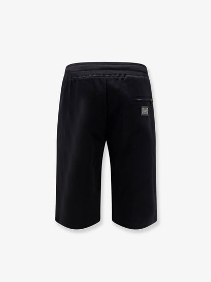 Cotton Bermuda shorts with metal logo patch thumbnail