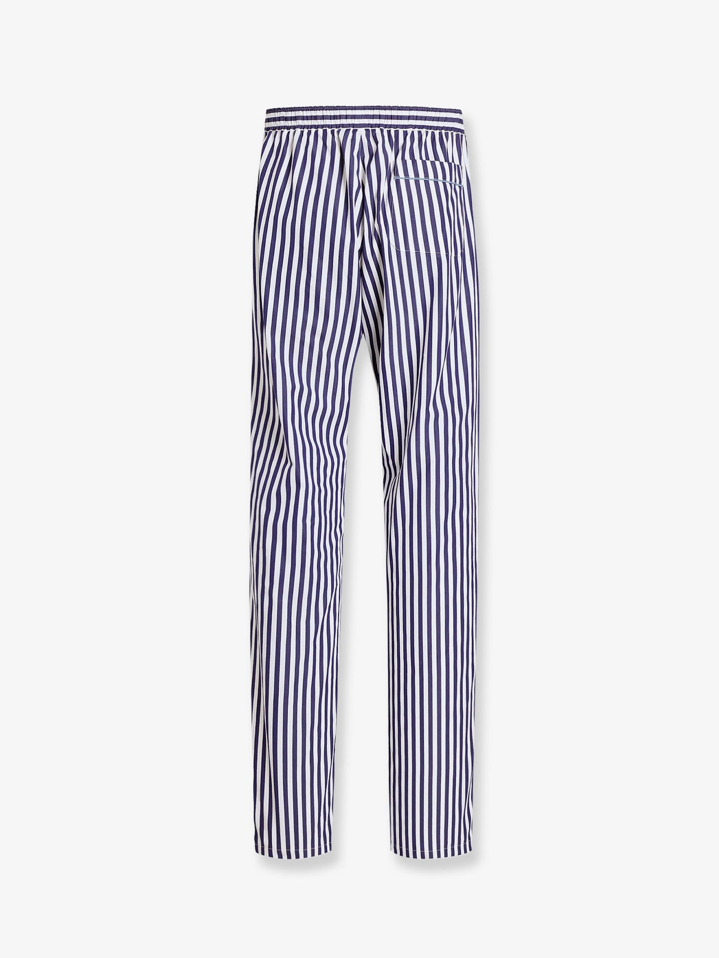 Pantalone in cotone e seta con motivo a righe