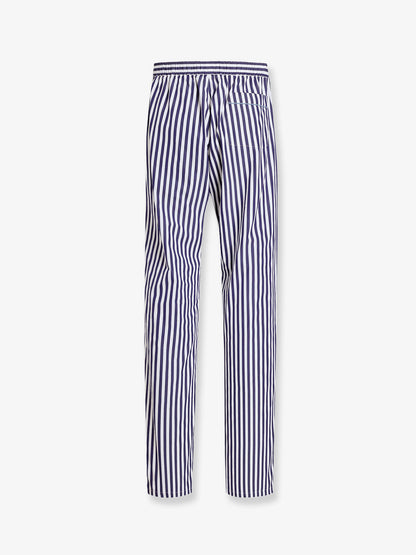 Pantalone in cotone e seta con motivo a righe thumbnail