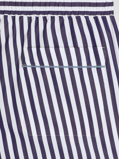 Pantalone in cotone e seta con motivo a righe thumbnail