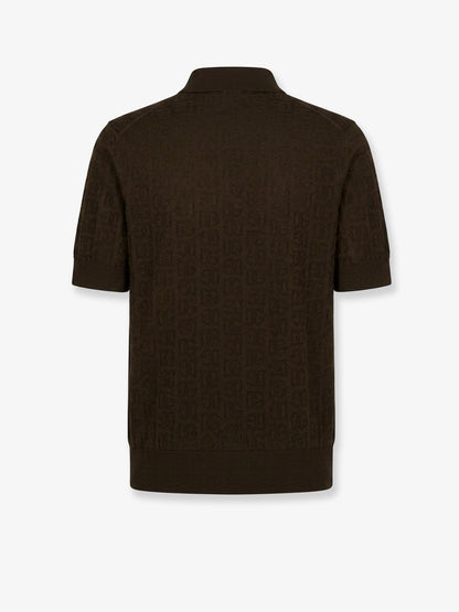 Silk polo shirt with all-over DG embroidery thumbnail