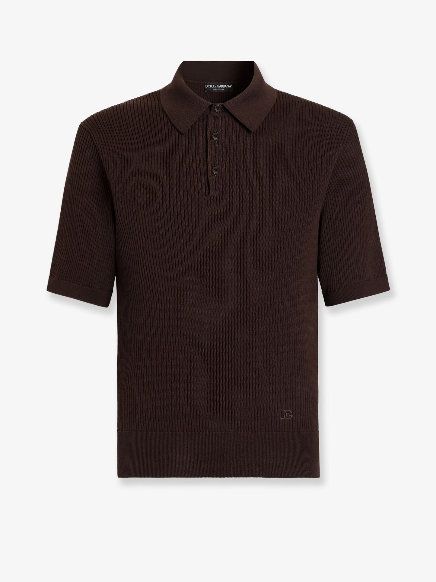 Ribbed cotton polo shirt