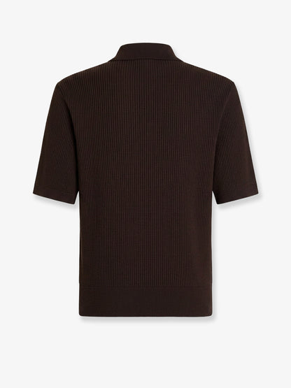 Ribbed cotton polo shirt thumbnail