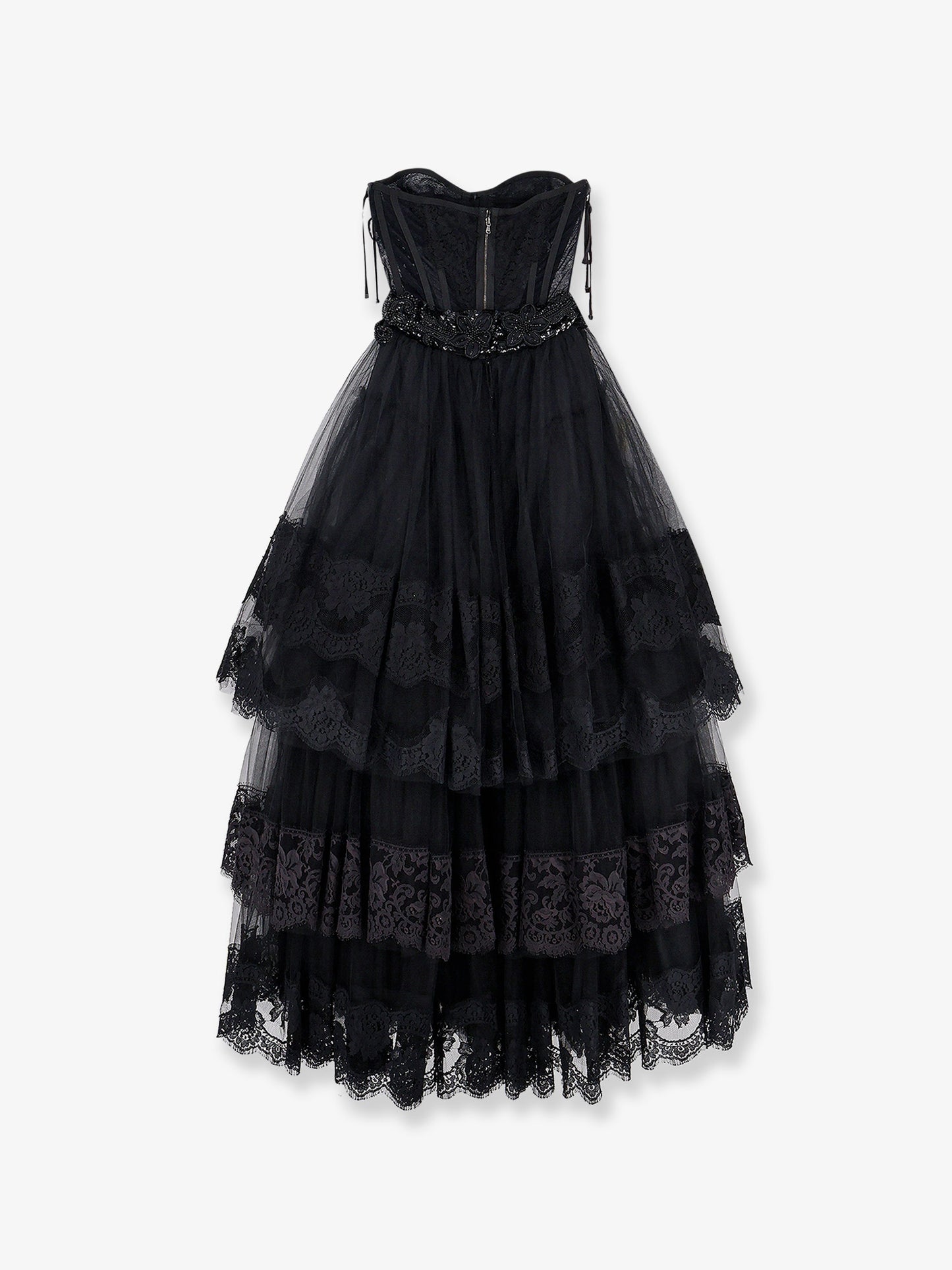 Tulle long dress with bustier