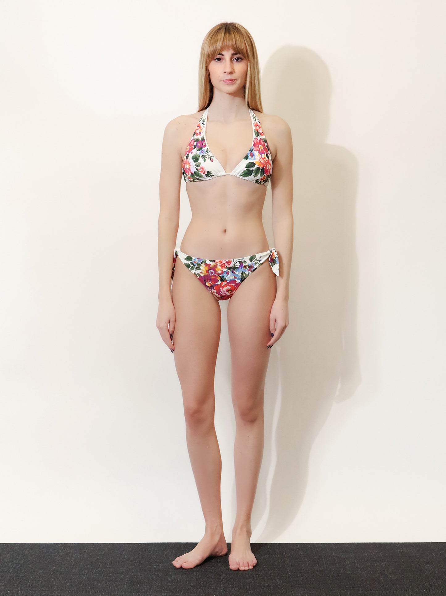 Nylon bikini with floral print