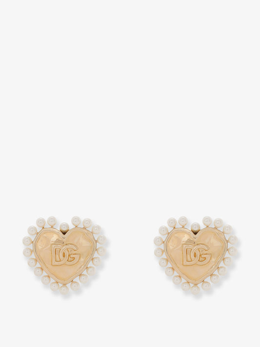 Brass earrings with bead detail