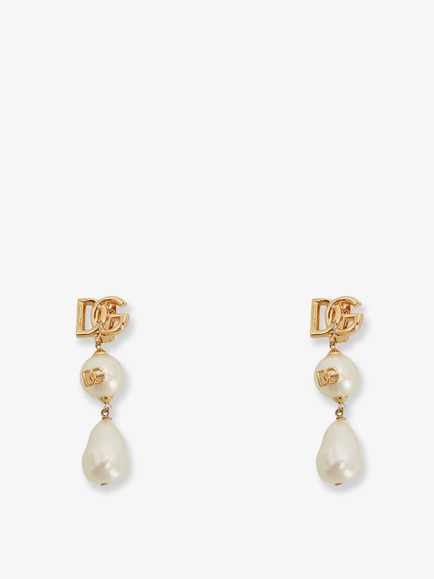 Brass earrings with DG logo