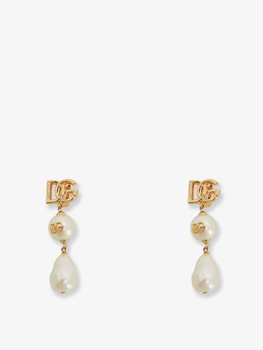 Brass earrings with DG logo
