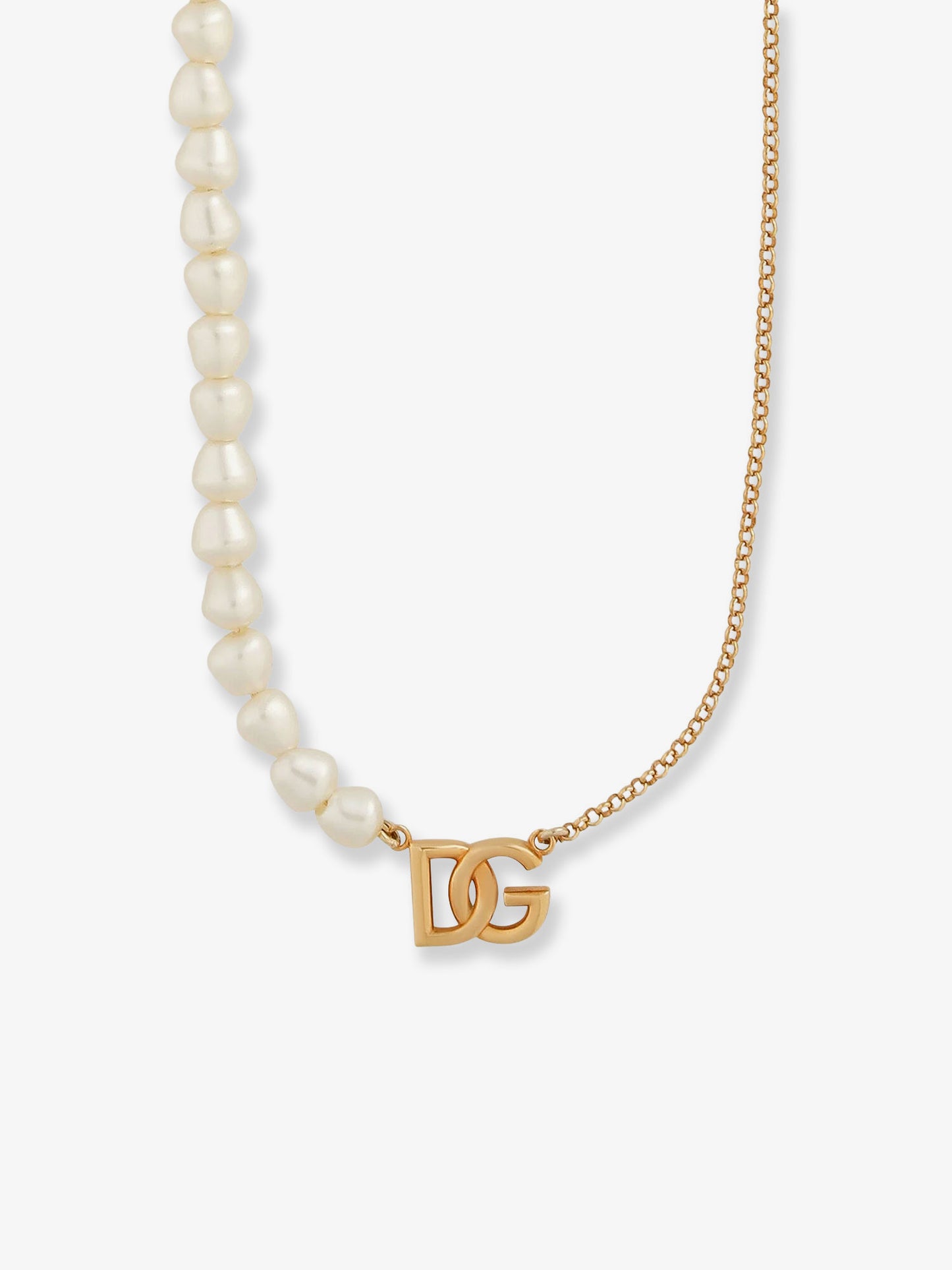 Brass necklace with pearls and DG logo
