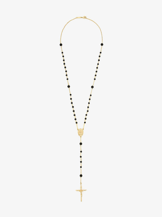 Gold brass rosary with natural stones