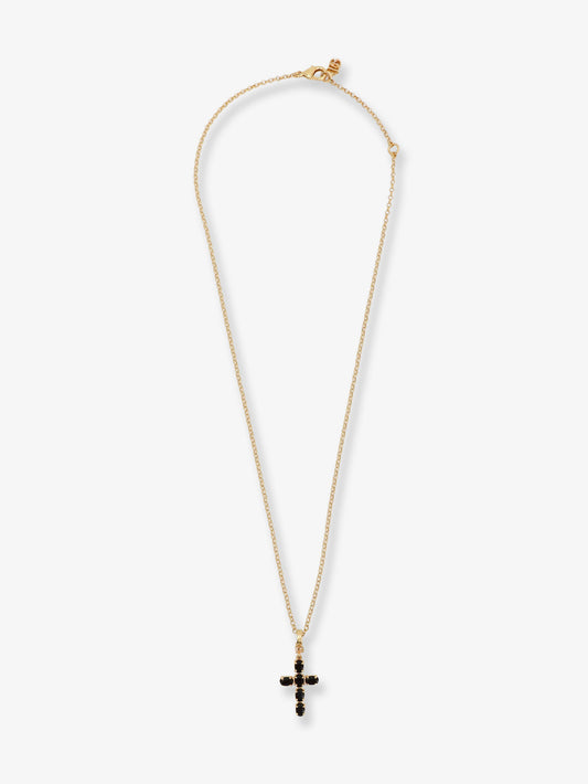 Brass necklace with cross pendant