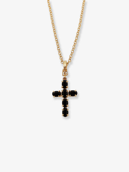 Brass necklace with cross pendant thumbnail