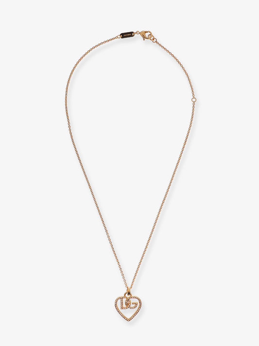 Gold brass necklace with rhinestones