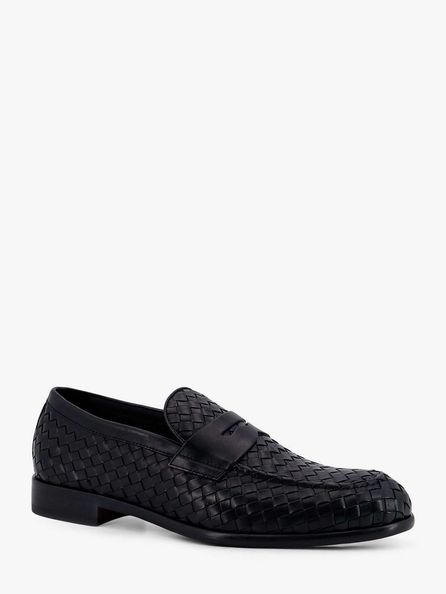 Adler leather loafers with woven pattern