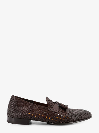 Unique leather loafers with woven detail thumbnail