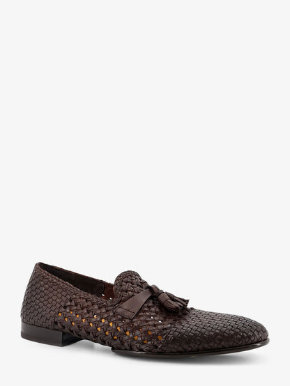 Unique leather loafers with woven detail thumbnail