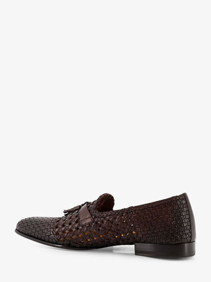 Unique leather loafers with woven detail thumbnail