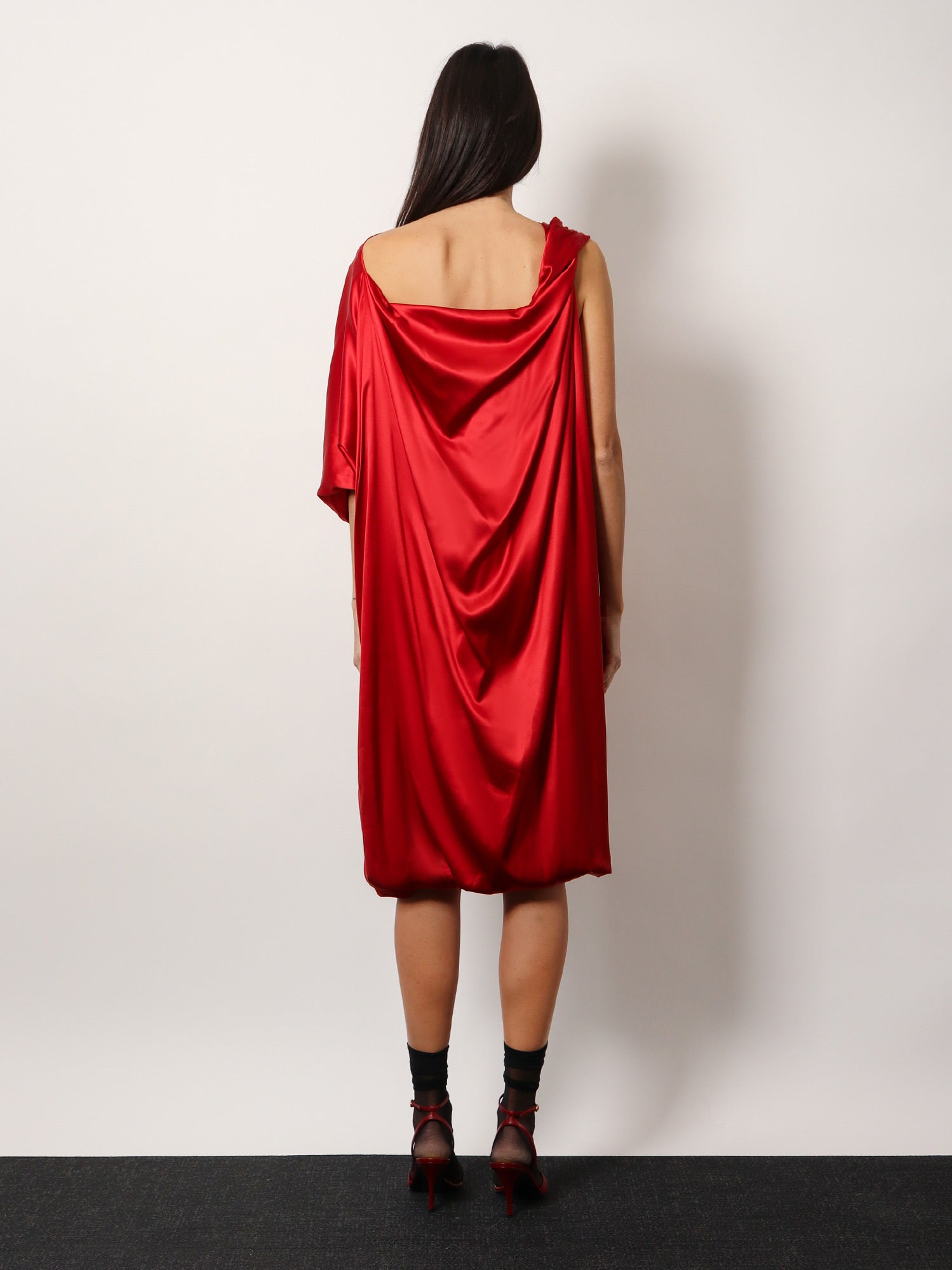 dries van noten red dress Dries Van Noten Cotton Debrasa Dress in Maroon Red