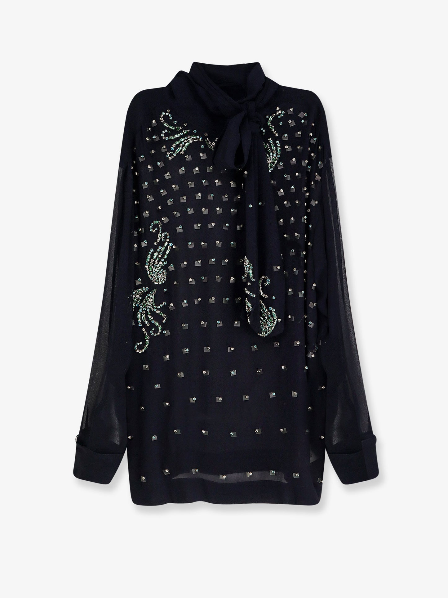 Viscose shirt with rhinestones
