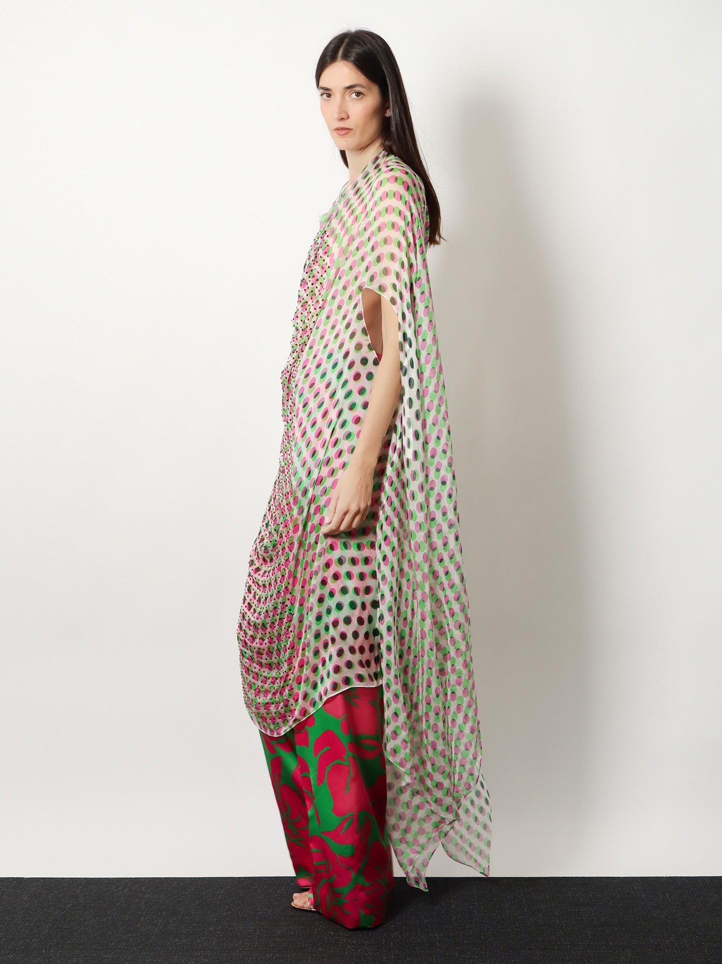 Multicolor silk dress