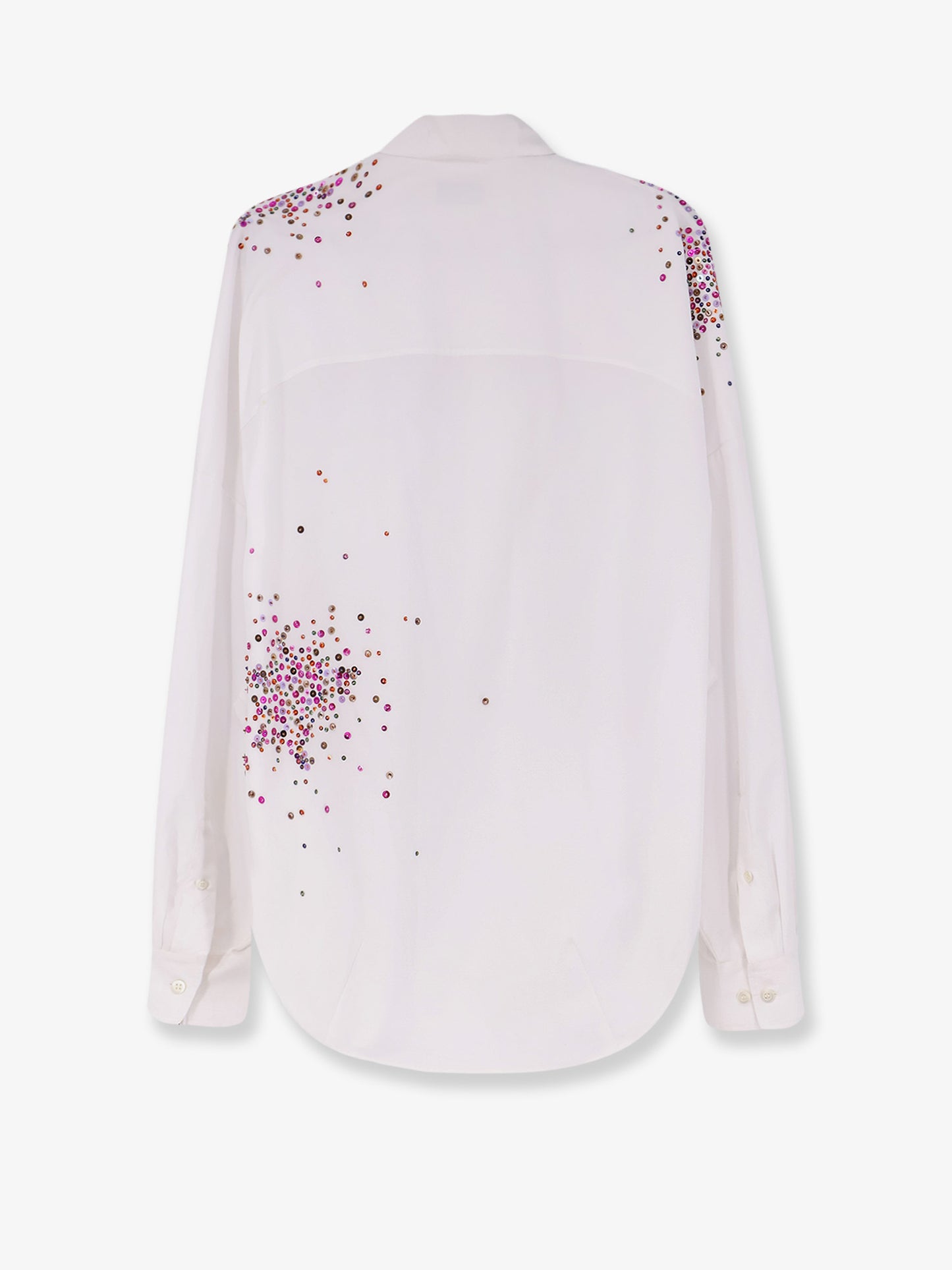 Casia cotton shirt with multicolored sequin detail