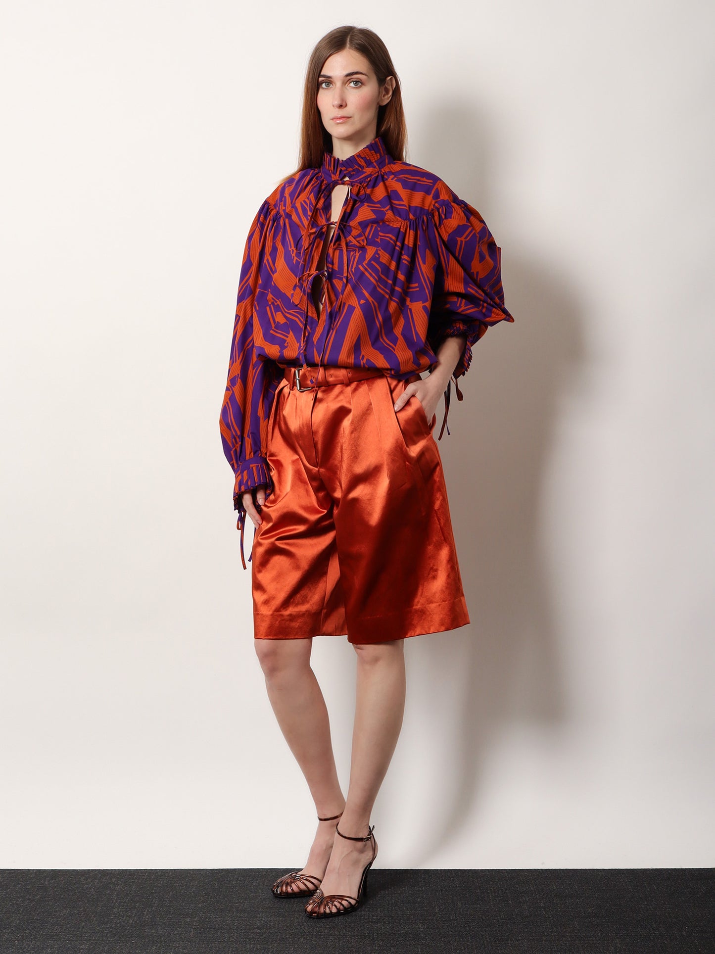 Cotton blend bermuda shorts