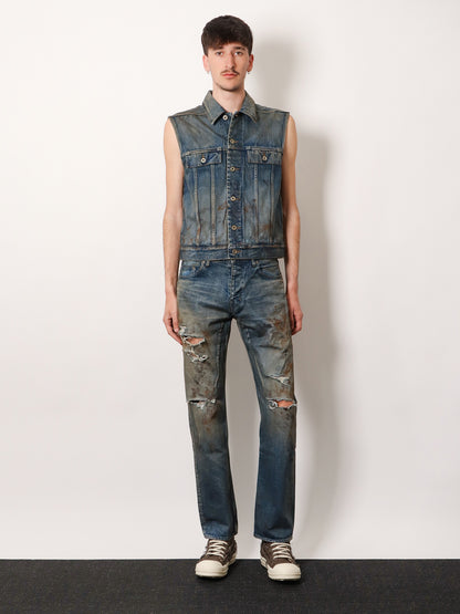 Sleeveless denim jacket thumbnail