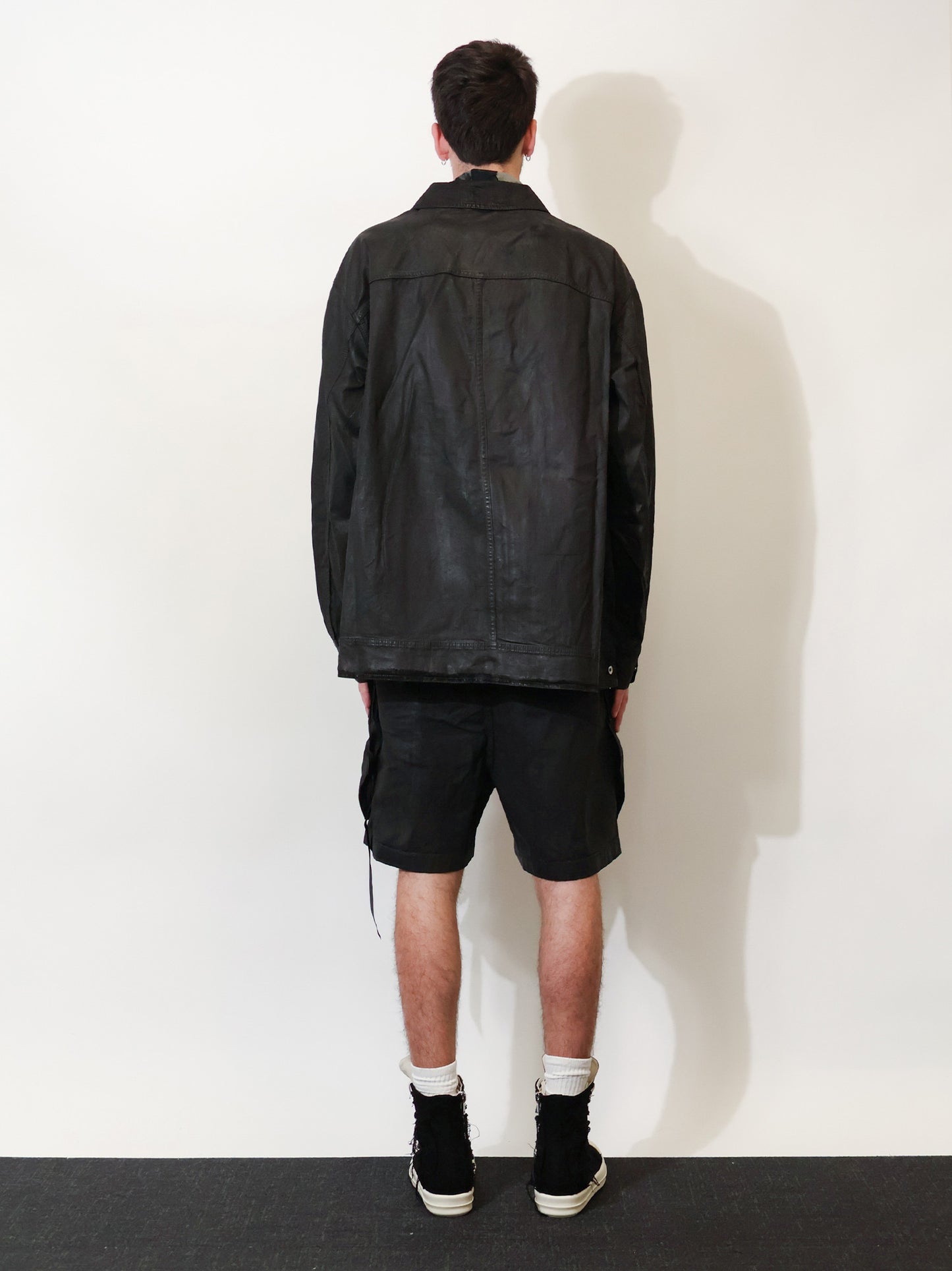 Giacca in black denim cerato