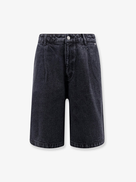Back denim bermuda shorts