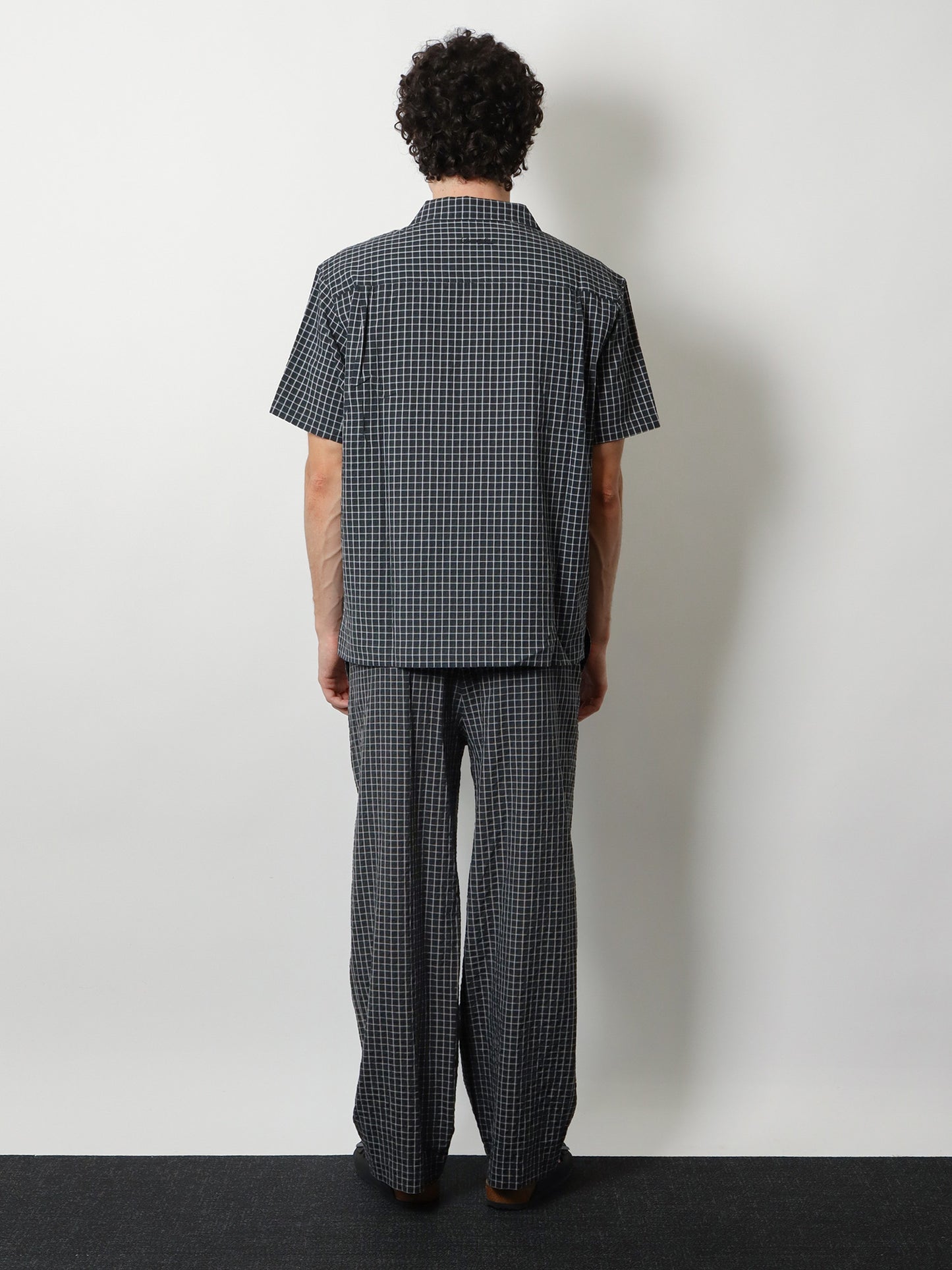 Cotton blend shirt with check pattern