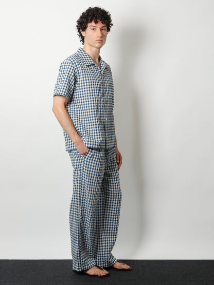 Cotton blend shirt with check pattern thumbnail