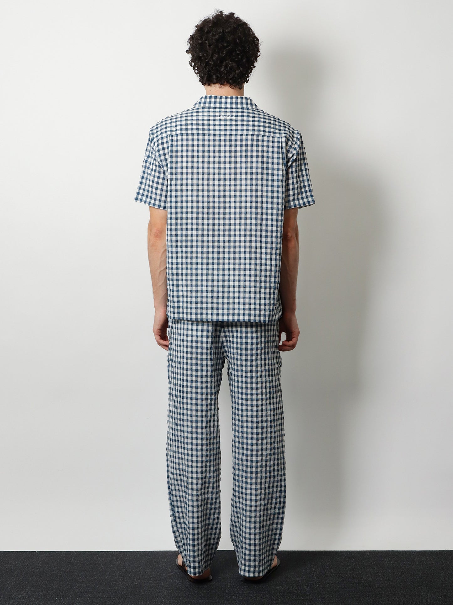 Cotton blend shirt with check pattern