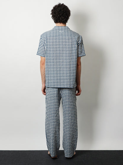 Cotton blend shirt with check pattern thumbnail