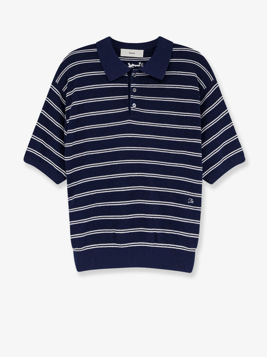 Unisex striped cotton blend polo shirt