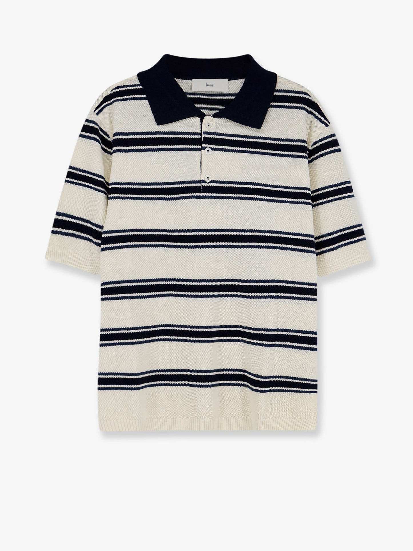 Unisex striped cotton polo shirt