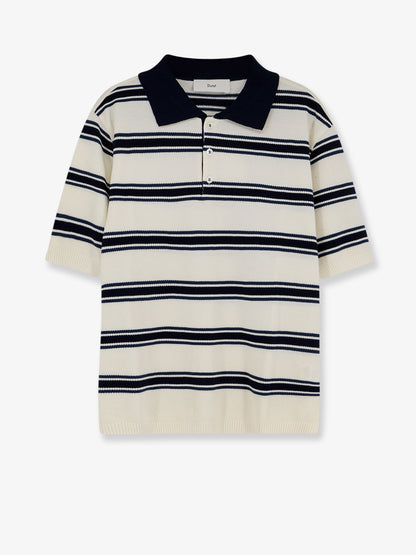 Unisex striped cotton polo shirt thumbnail