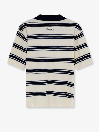 Unisex striped cotton polo shirt thumbnail