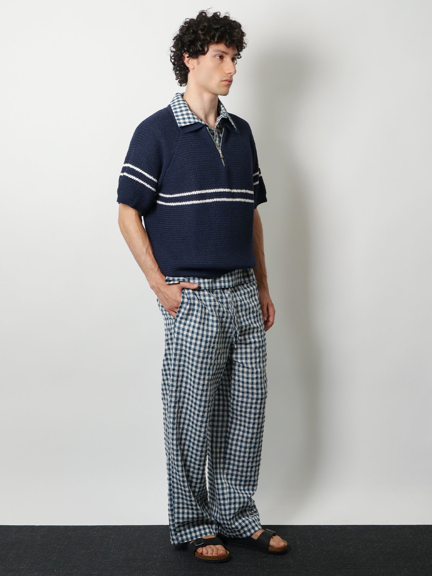 Half-Zip cotton blend sweater
