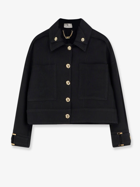 Cropped viscose jacket