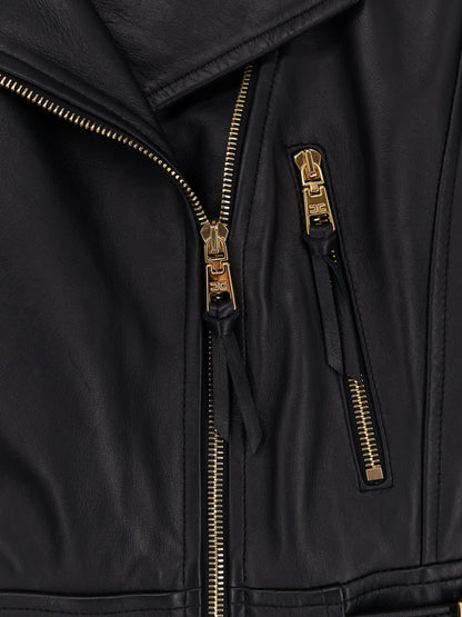 Cropped leather jacket thumbnail