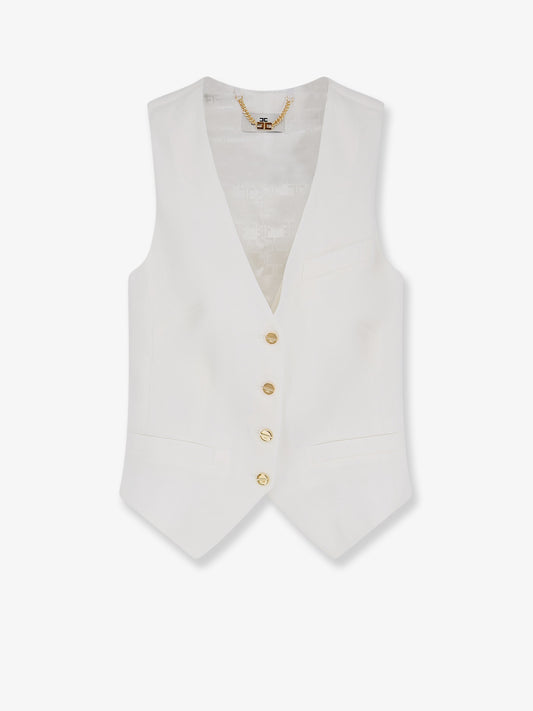 Linen and viscose vest