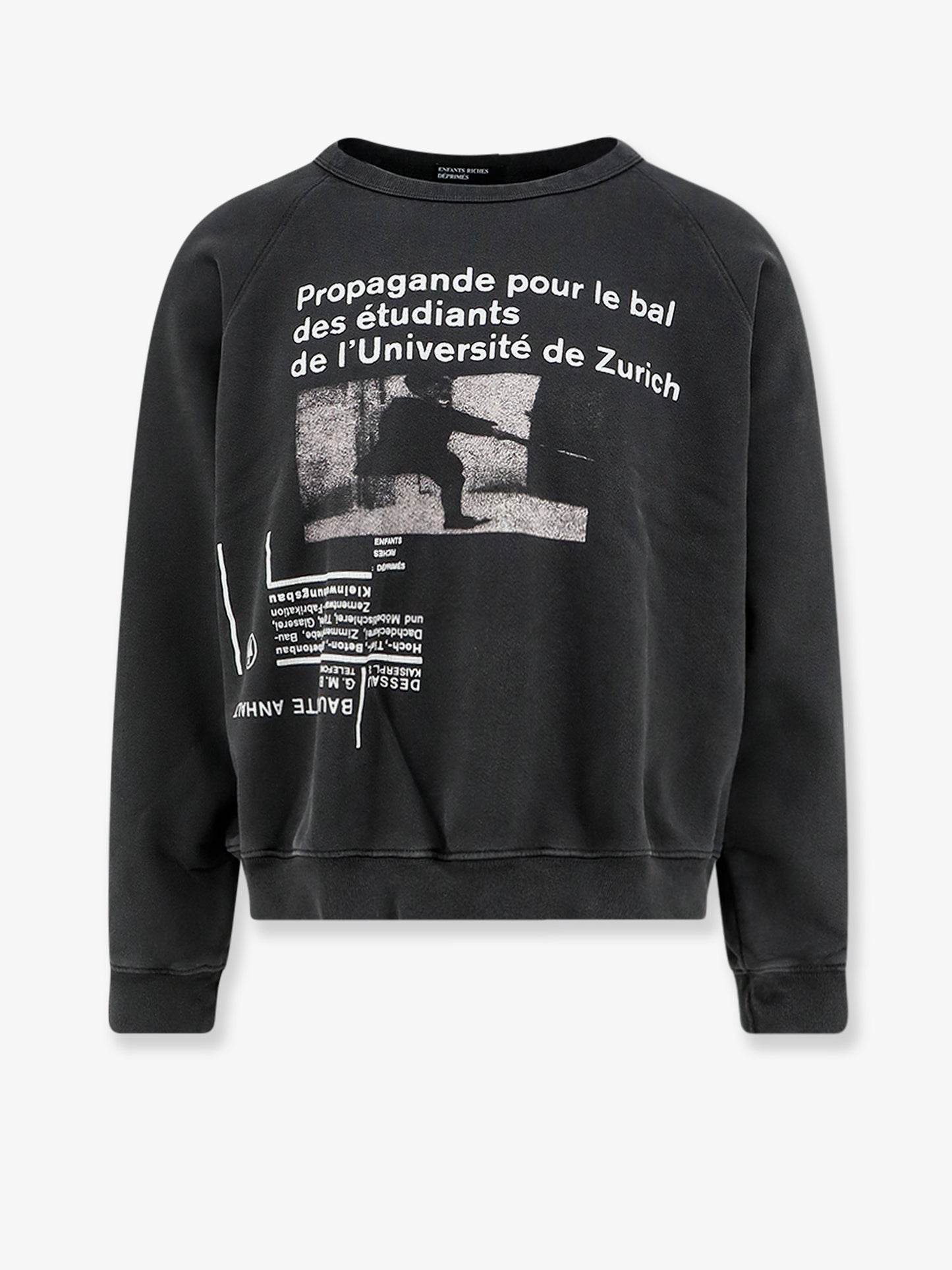 Cotton sweatshirt with L'Université de Zurich print
