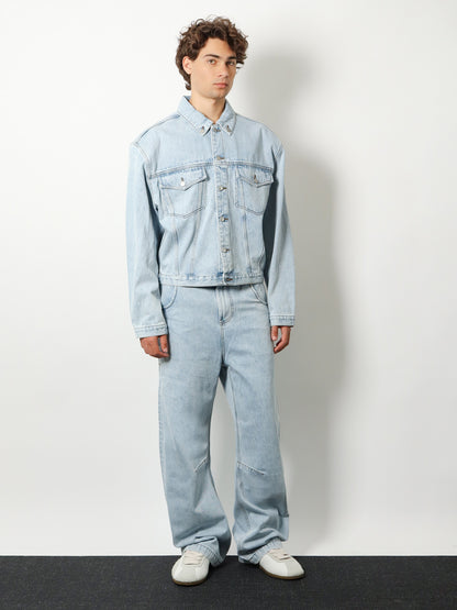 Gem cotton jeans with back leather logo patch thumbnail