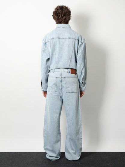 Gem cotton jeans with back leather logo patch thumbnail