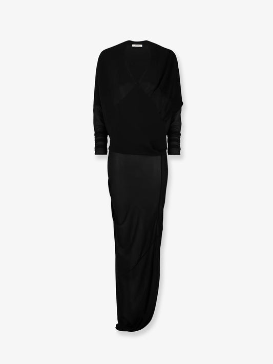 Transparent fabric Robe dress