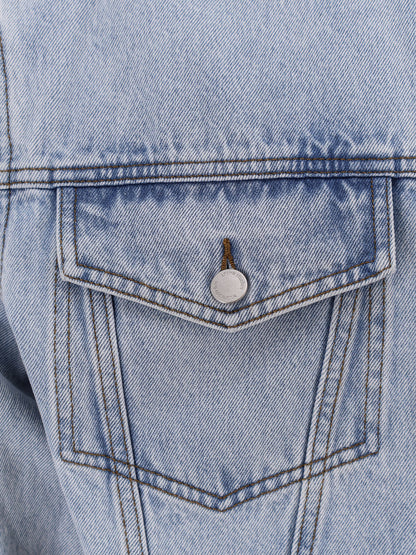 Denim jacket with padded shoulder pads thumbnail